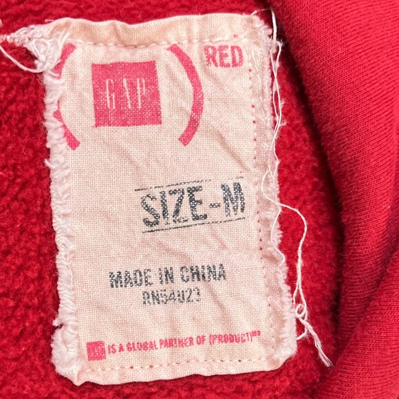 Vintage 2006 Y2K GAP Product Red Men's M Hoodie Sweatshirt Inspi(RED)‎ Sweater - Picture 3 of 4